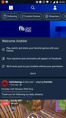 Facebook Gaming android App screenshot 6